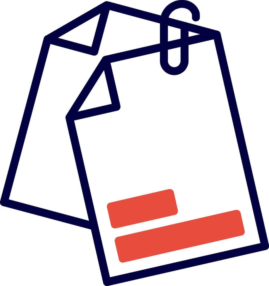 Attached File Red Filled Icon vector