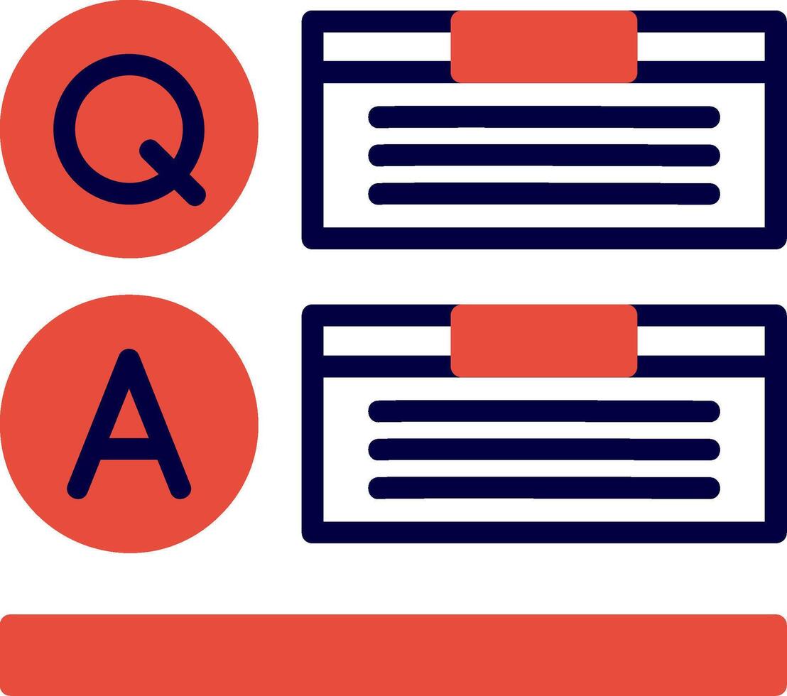 Question and Answer Red Filled Icon vector