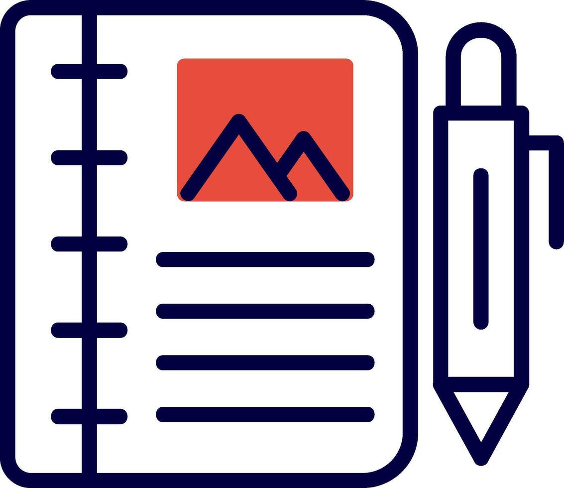 Diary Study Red Filled Icon vector