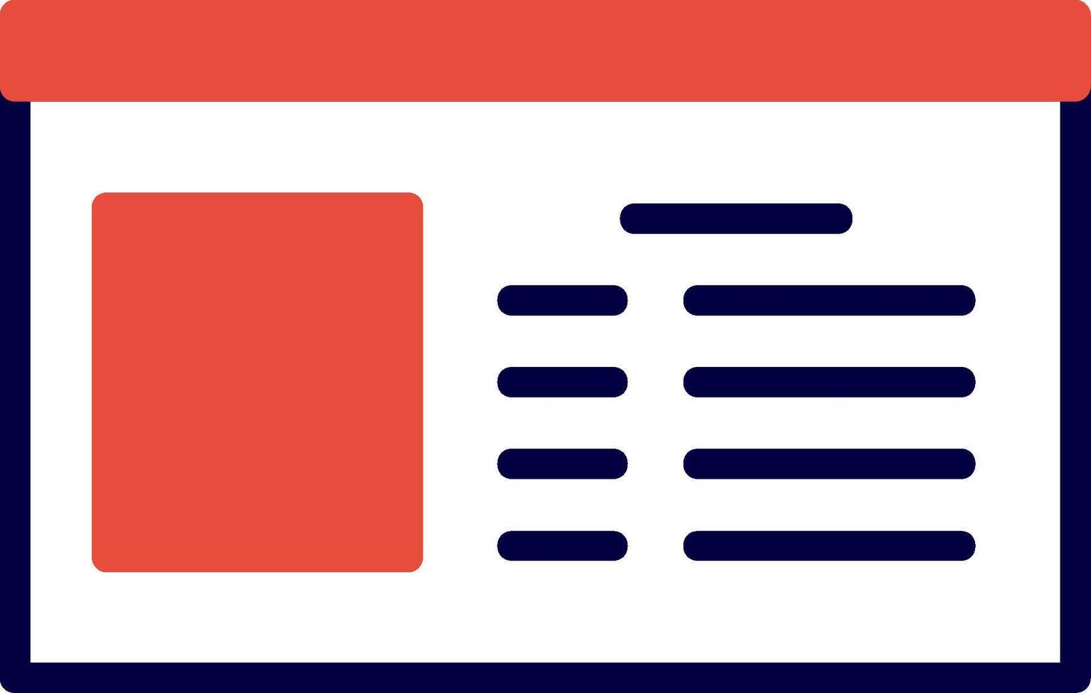 Id Card Red Filled Icon vector