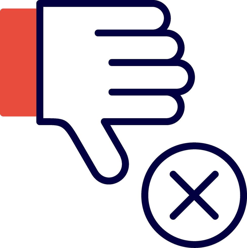 Dislike Red Filled Icon vector