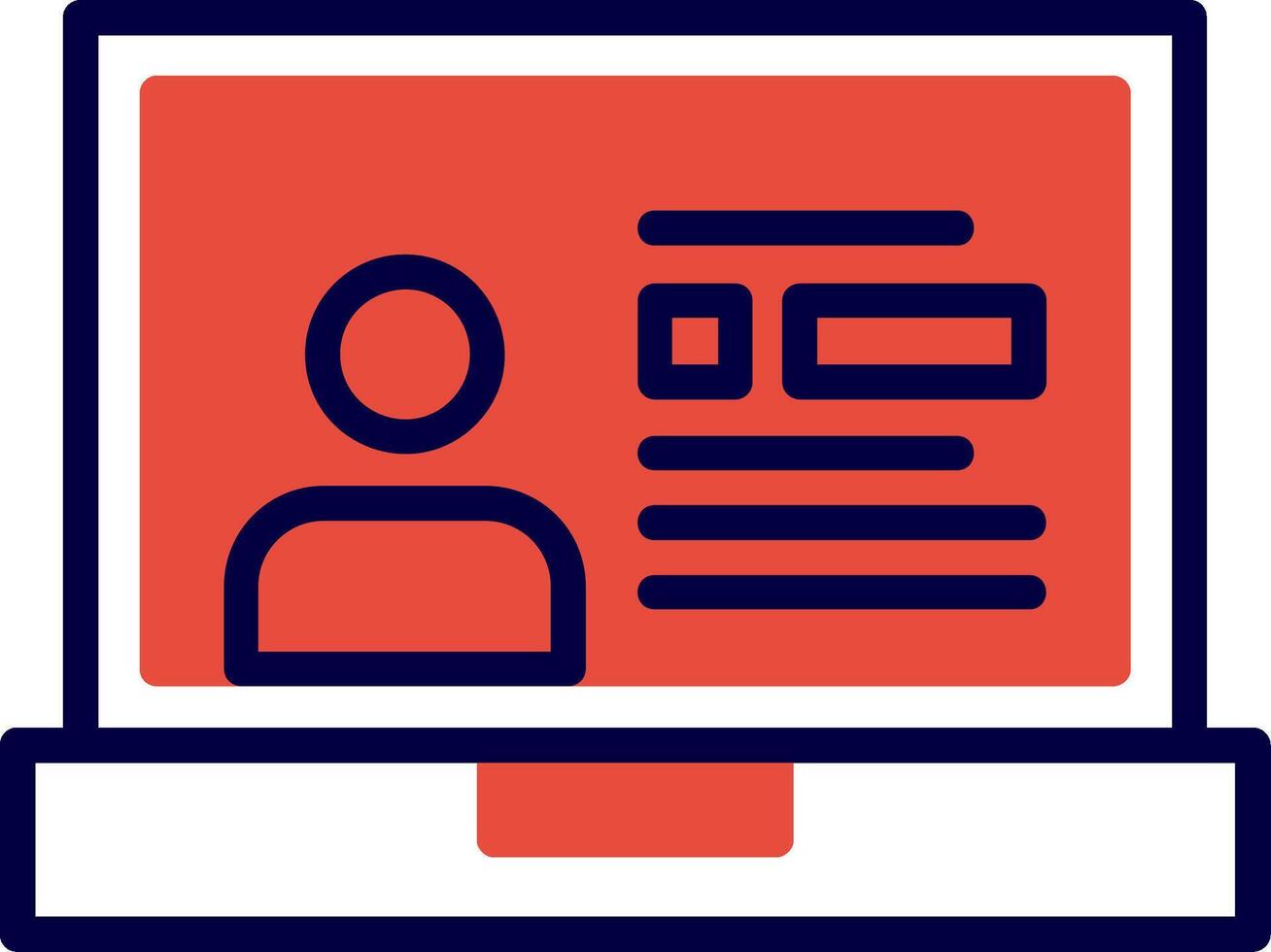 Profile Red Filled Icon vector