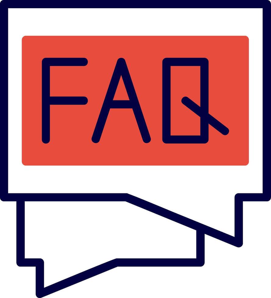FAQ Red Filled Icon vector