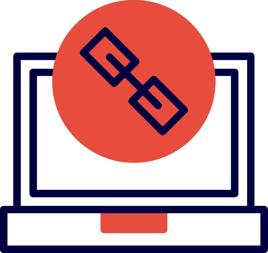 Link Red Filled Icon vector