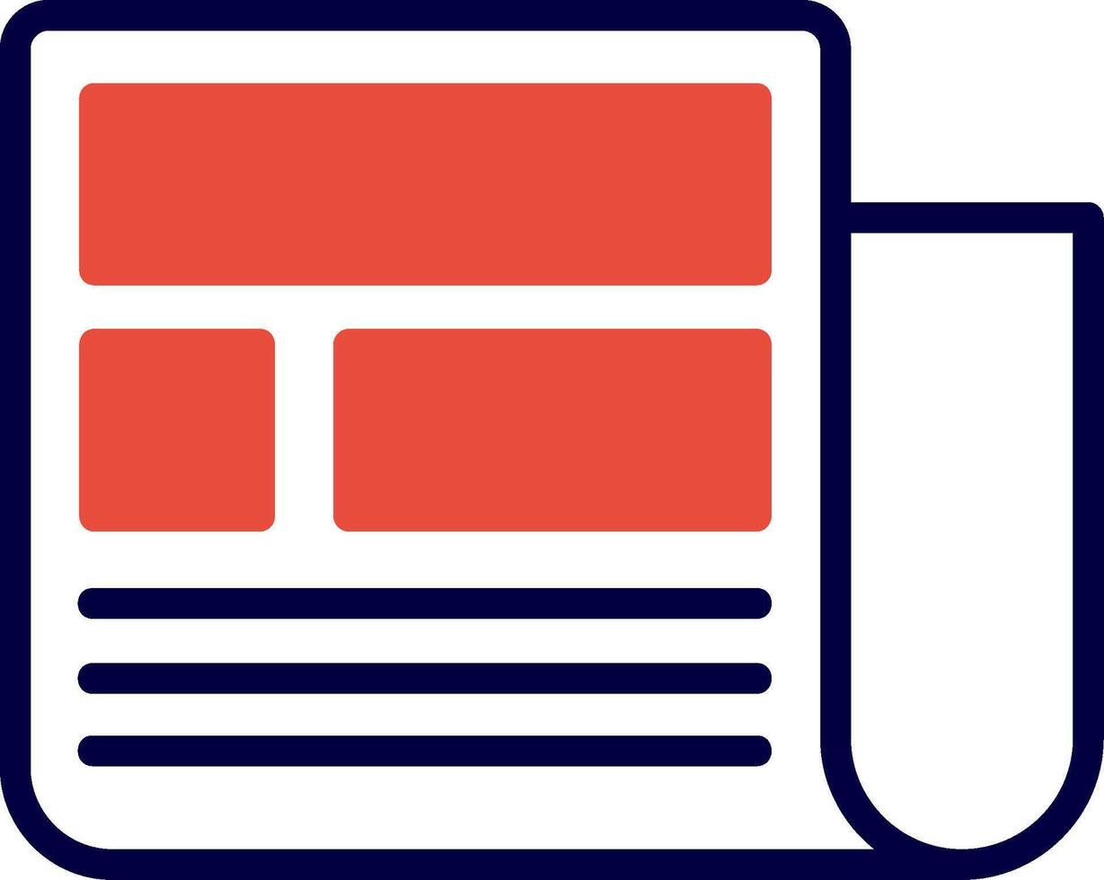 Newspaper Red Filled Icon vector