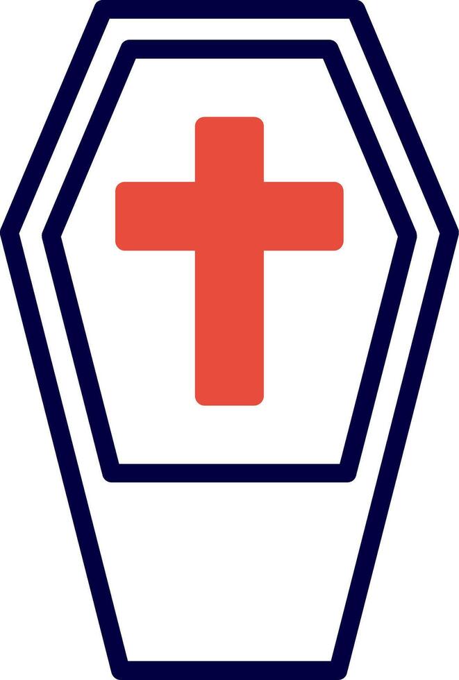 Coffin Red Filled Icon vector