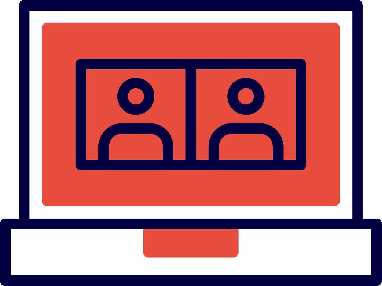 Online Meeting Red Filled Icon vector