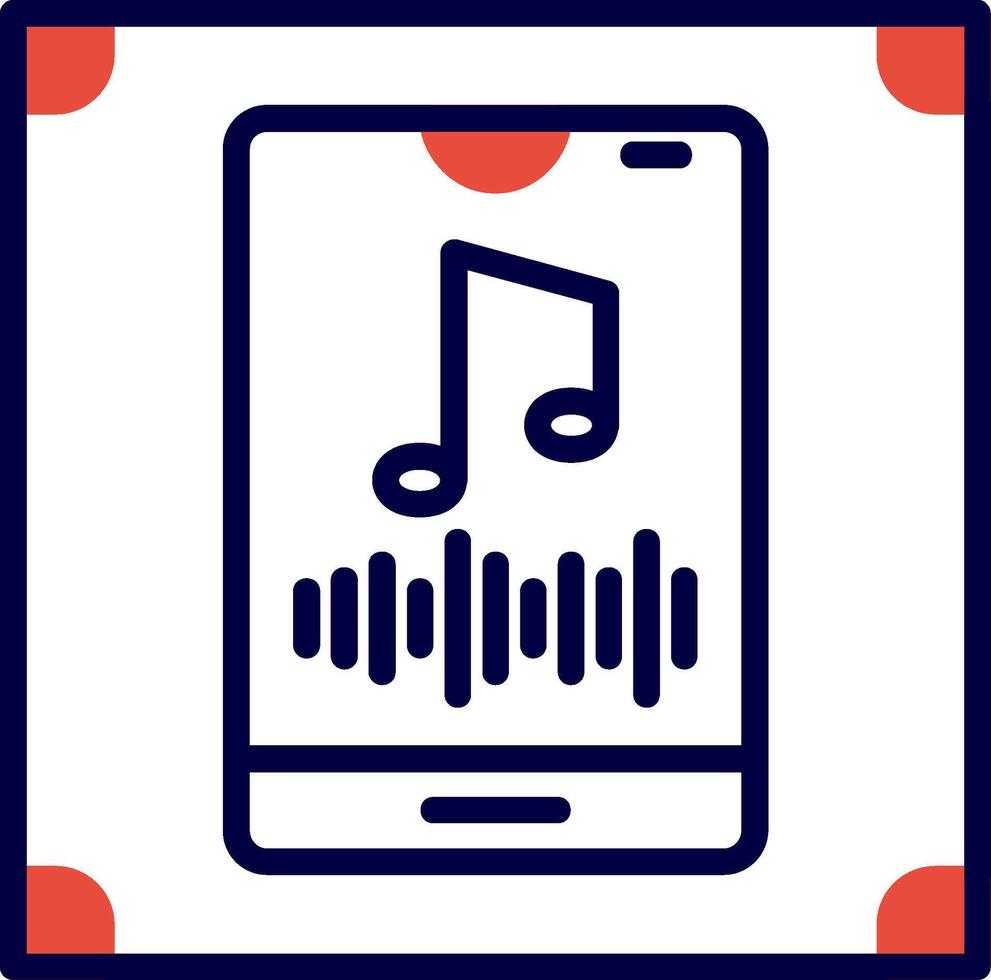 Vertical Rhythm Red Filled Icon vector