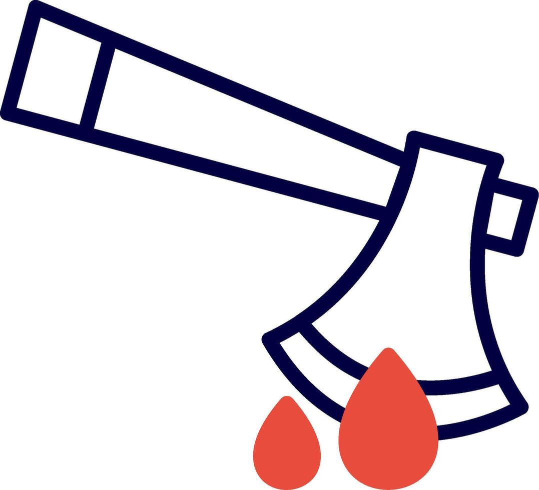 Axe Blood Red Filled Icon vector