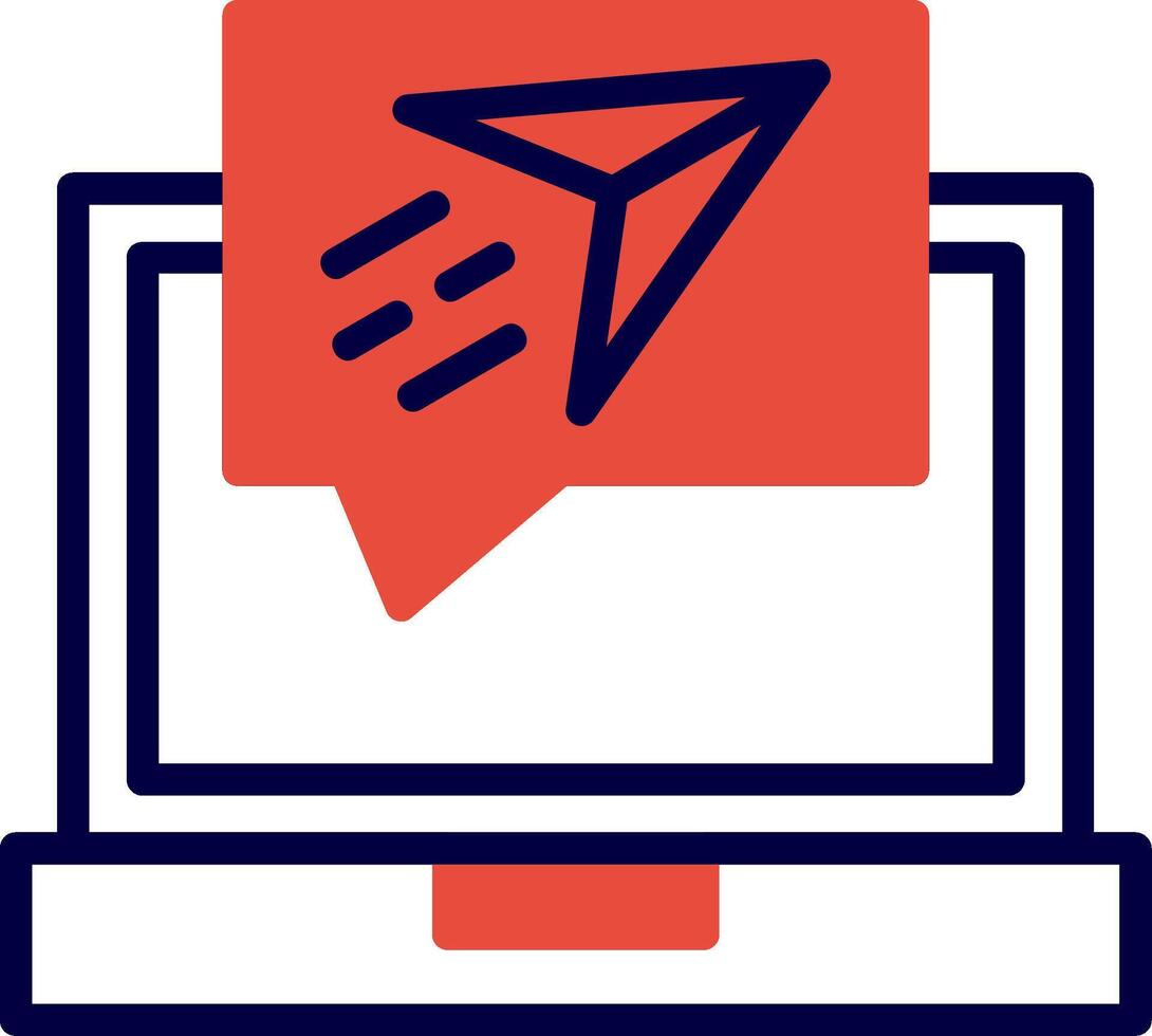 Sent Red Filled Icon vector