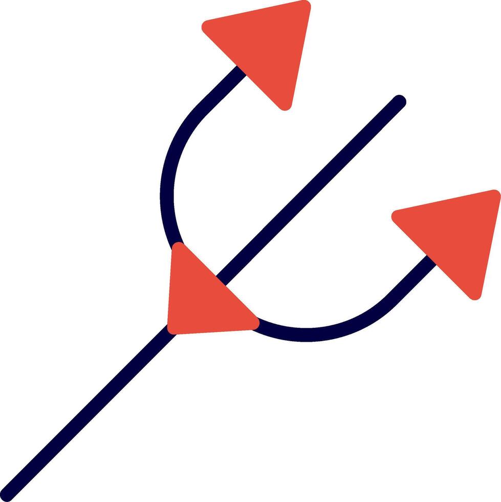 Trident Red Filled Icon vector