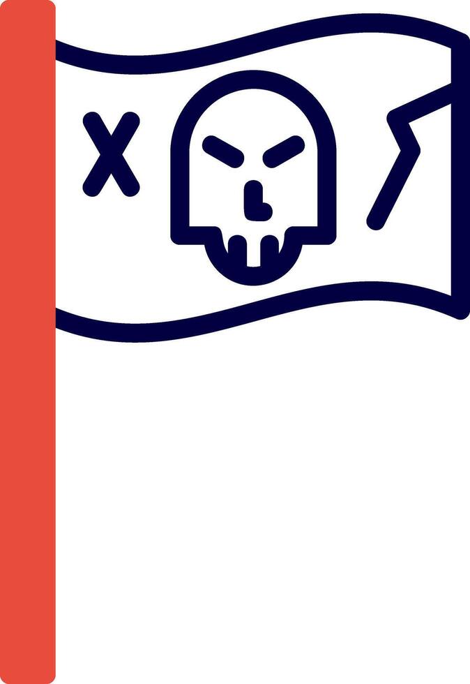 Pirate Flag Red Filled Icon vector