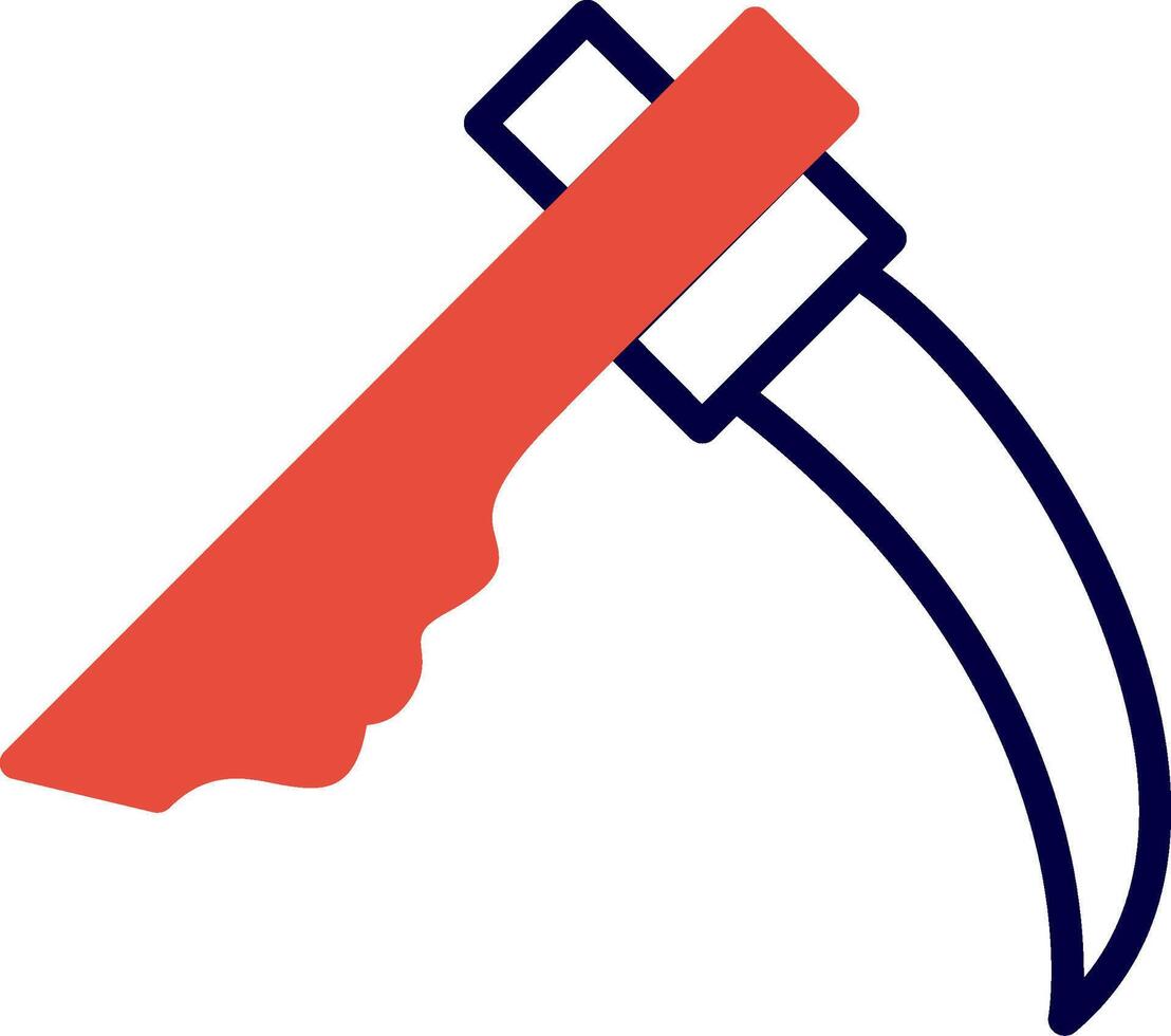 Scythe Red Filled Icon vector