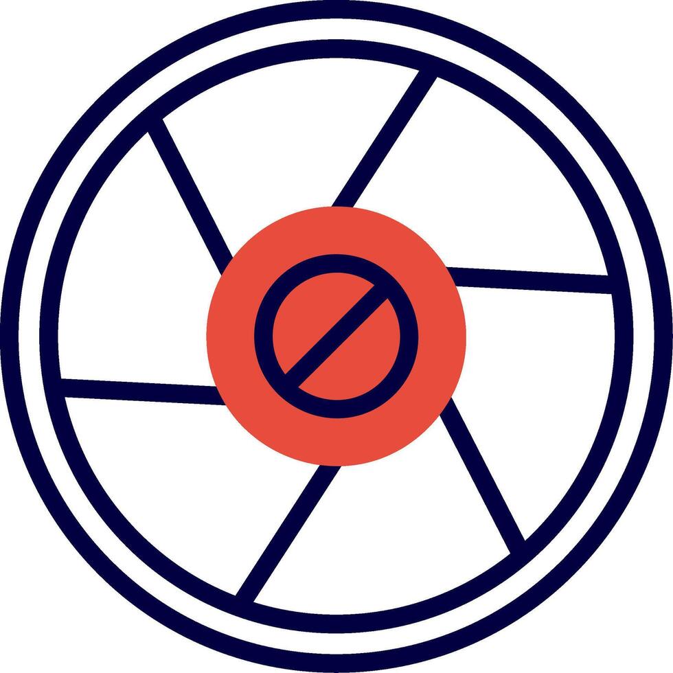Camera Exposure Red Filled Icon vector