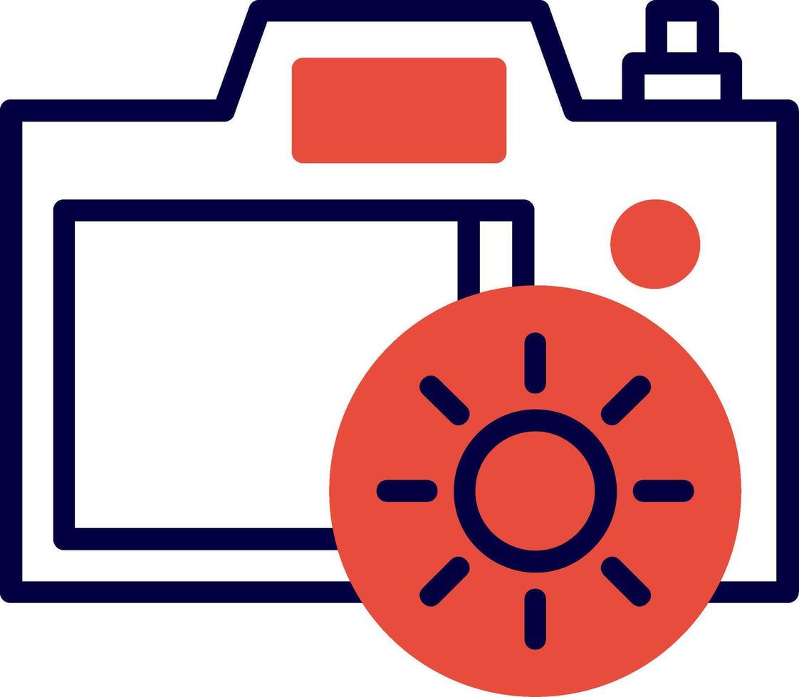 Camera Brightness Red Filled Icon vector