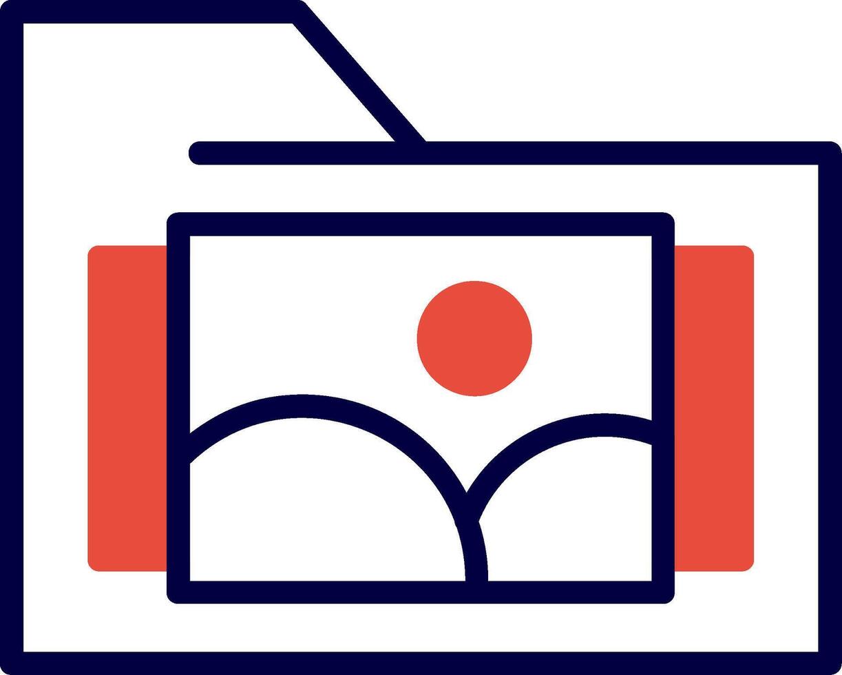 Images Folder Red Filled Icon vector