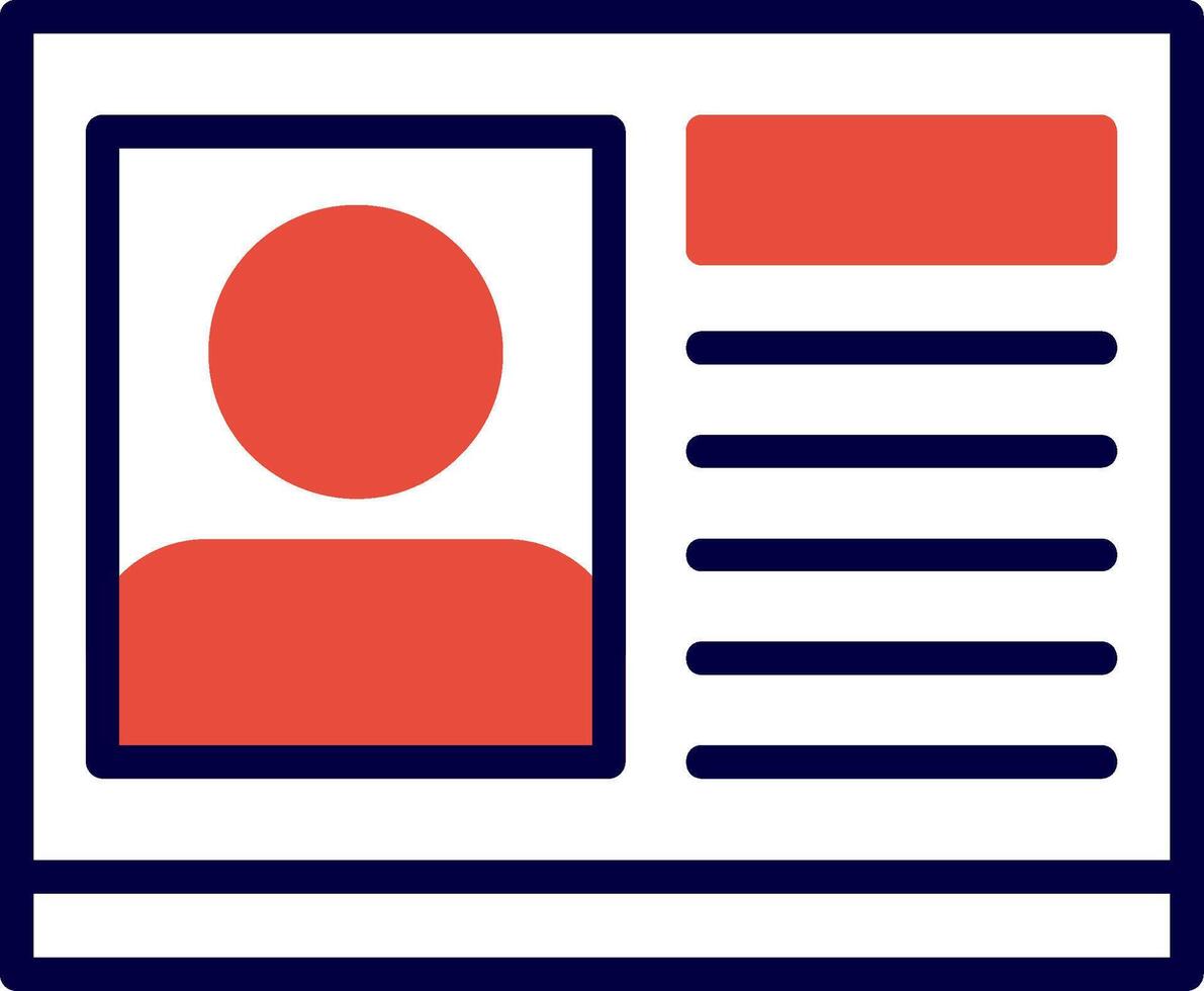 Passport Photo Red Filled Icon vector