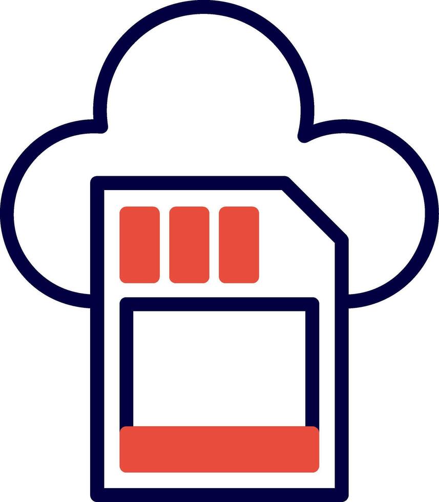 Cloud Storage Red Filled Icon vector