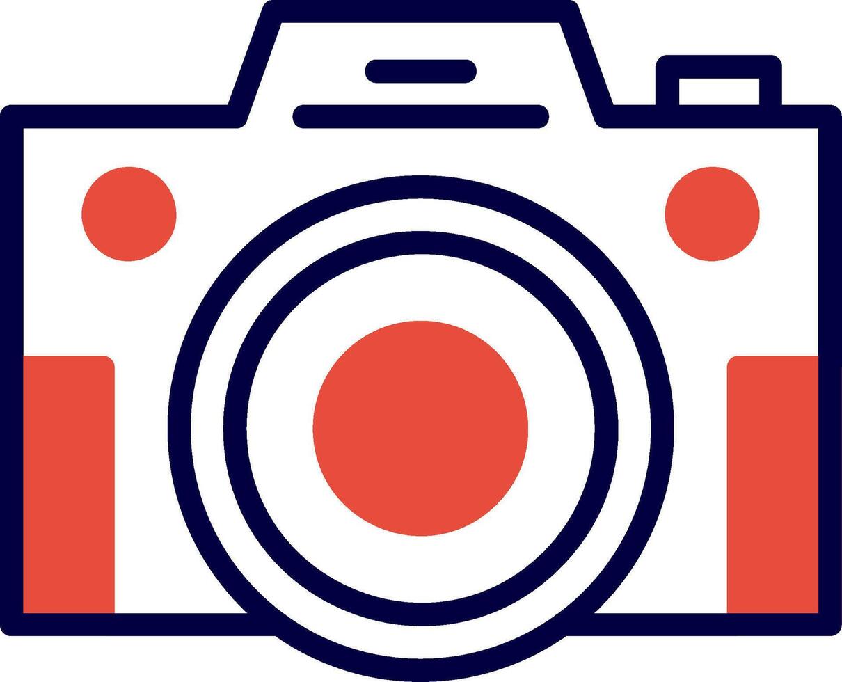 Compact Camera Red Filled Icon vector