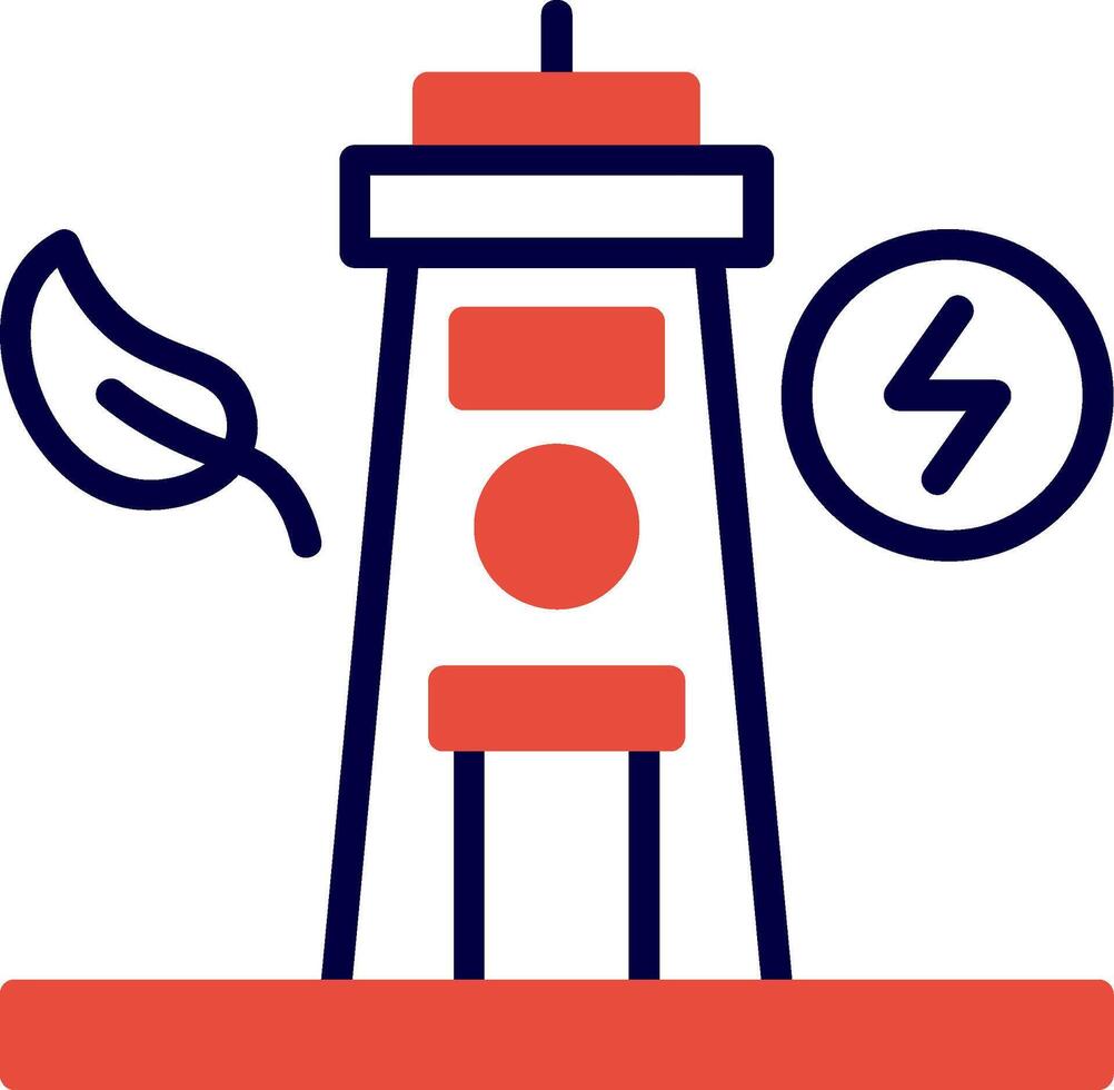 Tidal Power Red Filled Icon vector