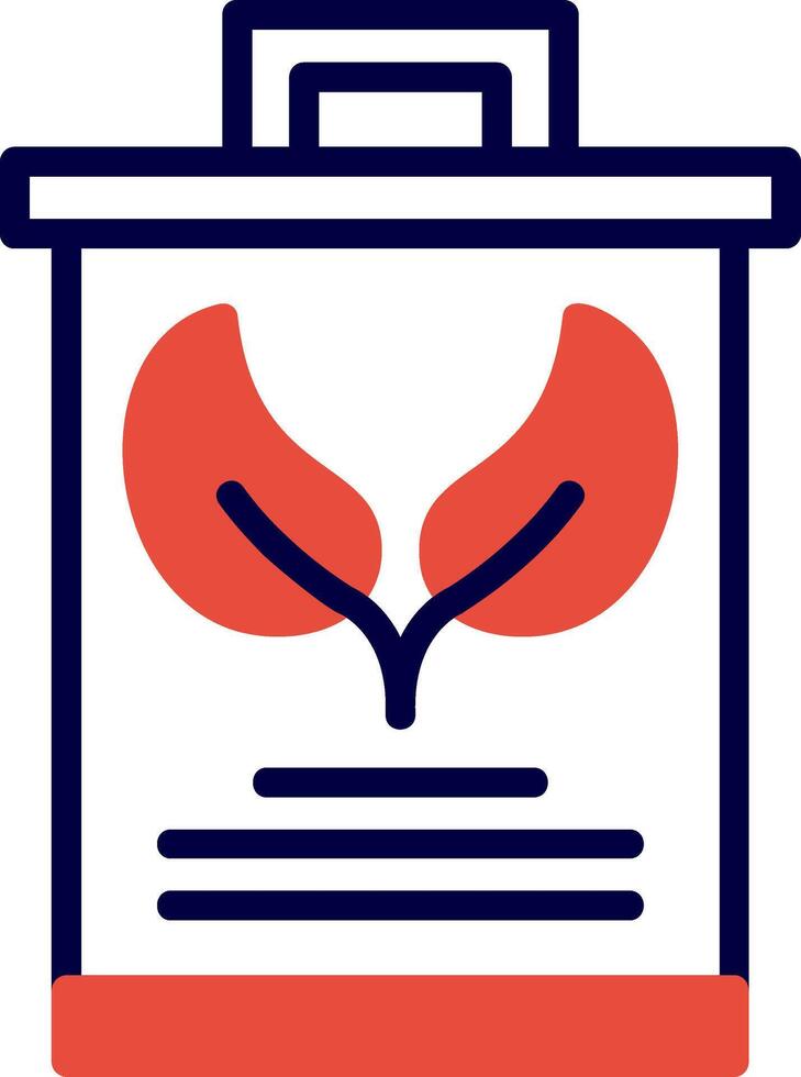 Eco Trash Bin Red Filled Icon vector