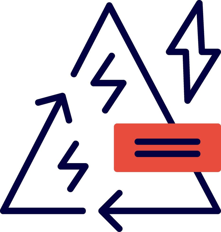 Recycle Energy Red Filled Icon vector
