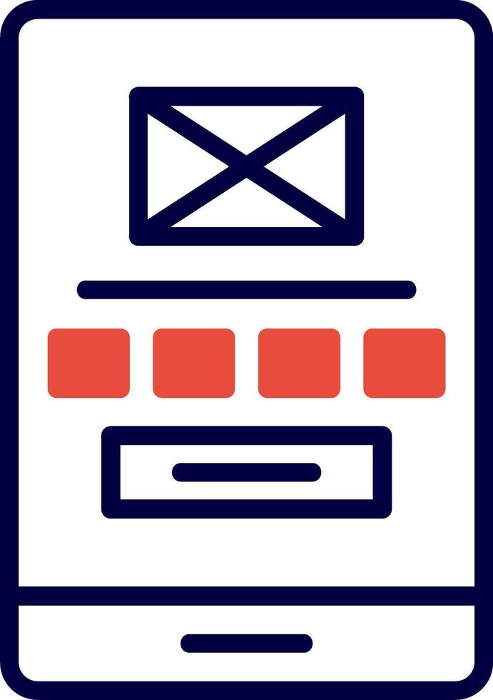 Low Fidelity Wireframe Red Filled Icon vector