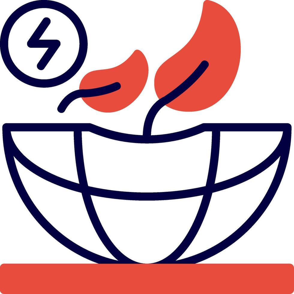 Sustainable Energy Red Filled Icon vector