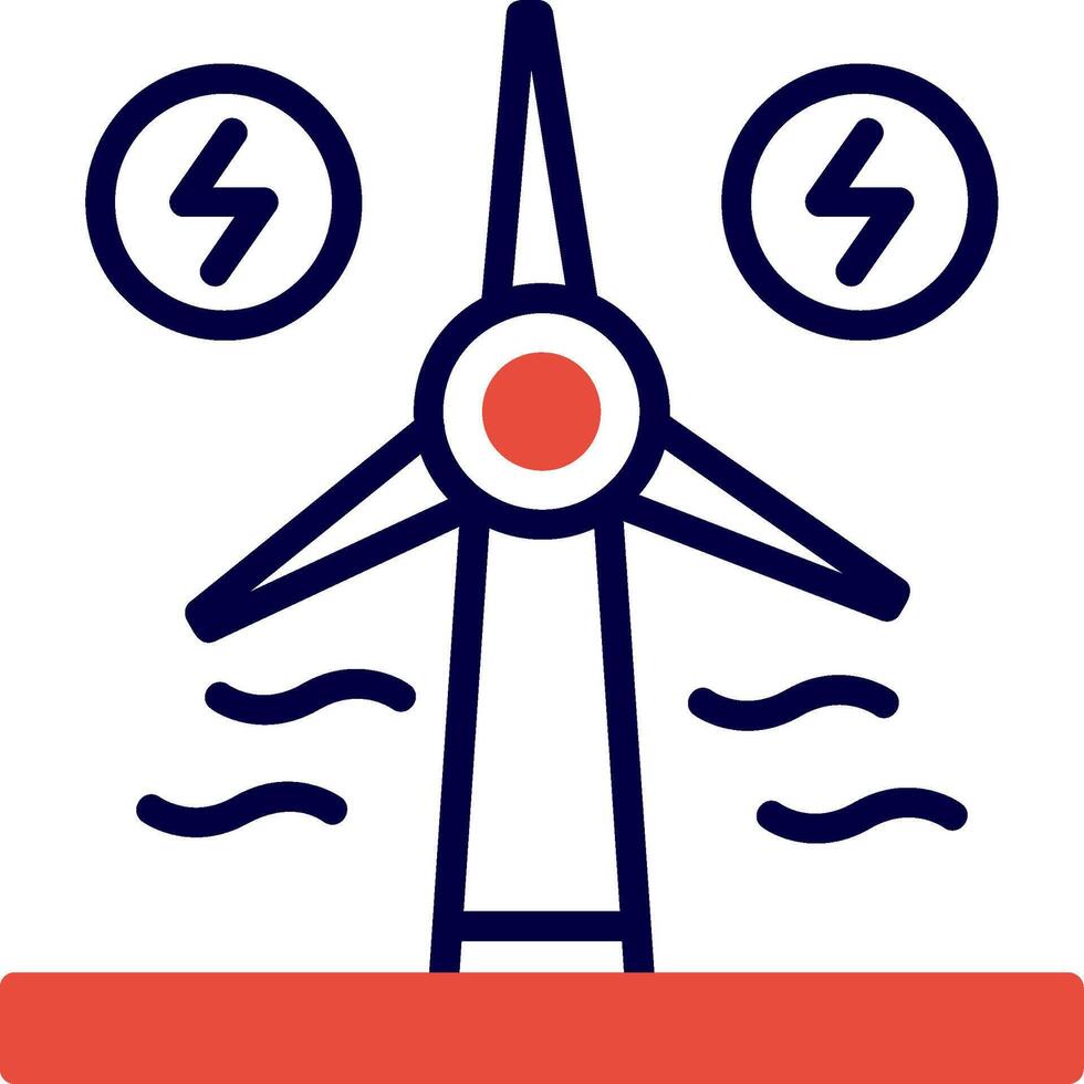 Renewable Energy Red Filled Icon vector