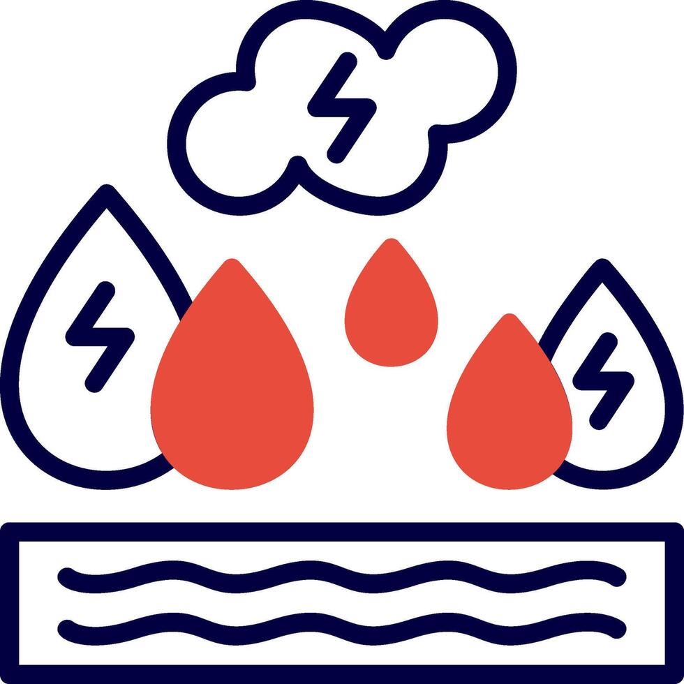 Ocean Energy Red Filled Icon vector