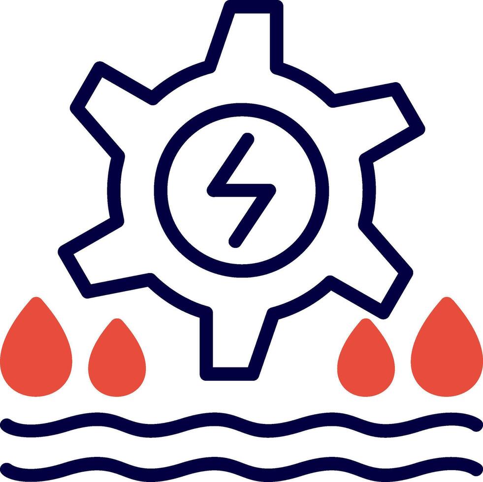 Hydro Power Red Filled Icon vector