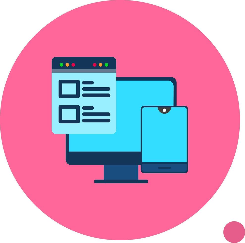 Responsive Web Design Flat Shadow Icon vector