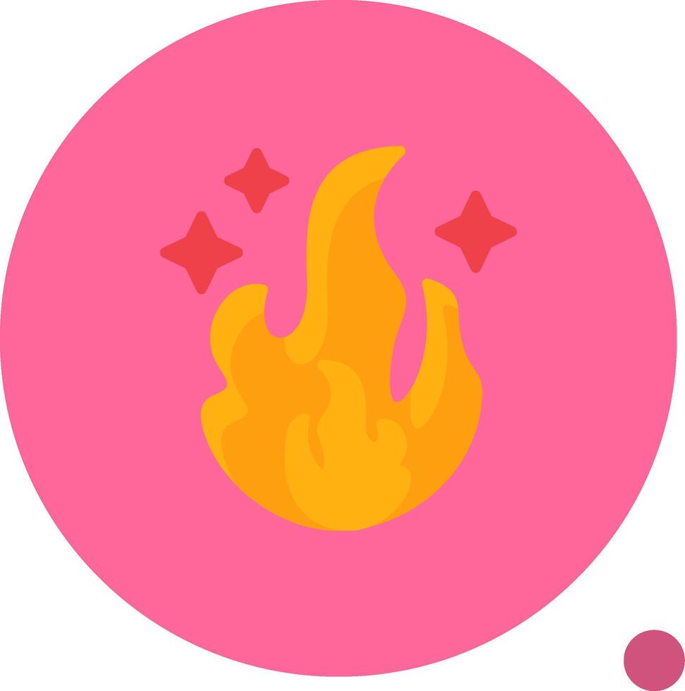 Fire Energy Flat Shadow Icon vector