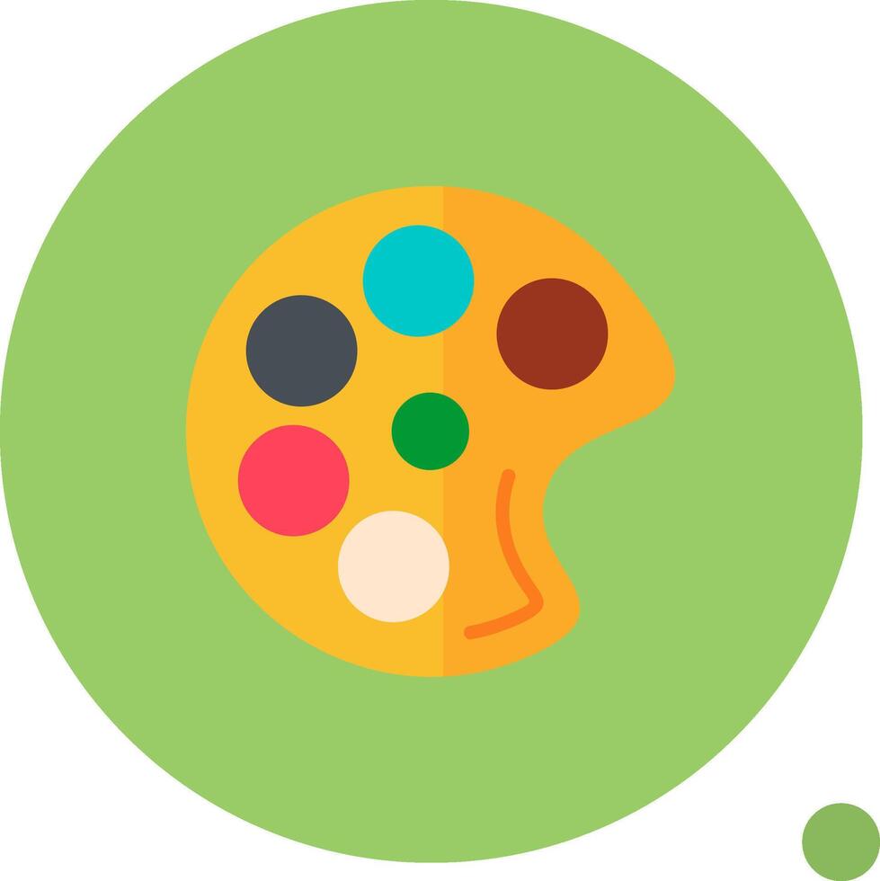 Paint Palette Flat Shadow Icon vector