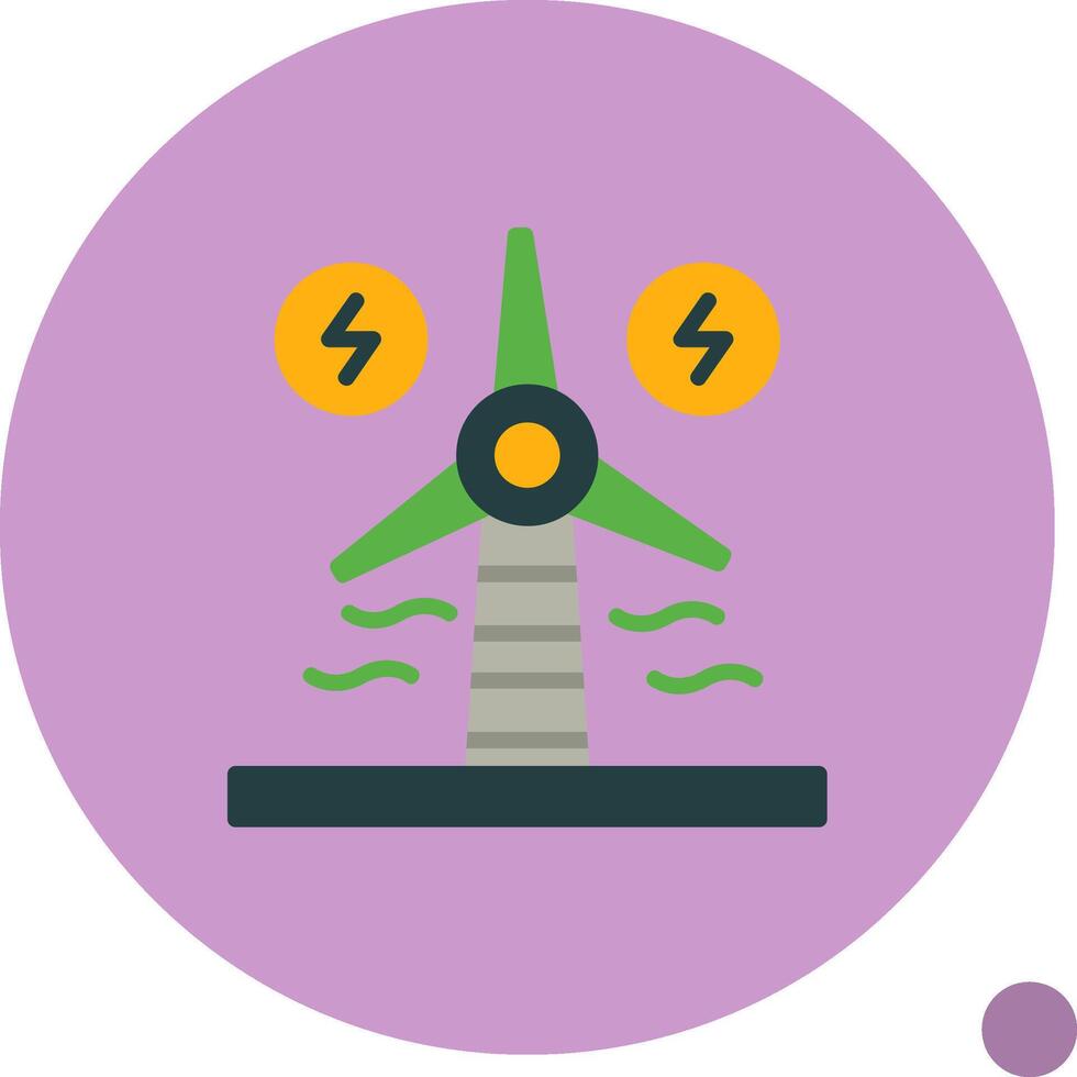 Renewable Energy Flat Shadow Icon vector
