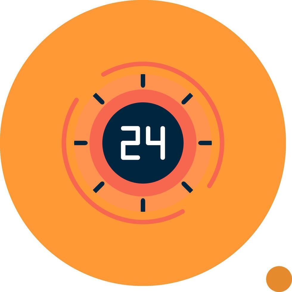 24 Hours Flat Shadow Icon vector