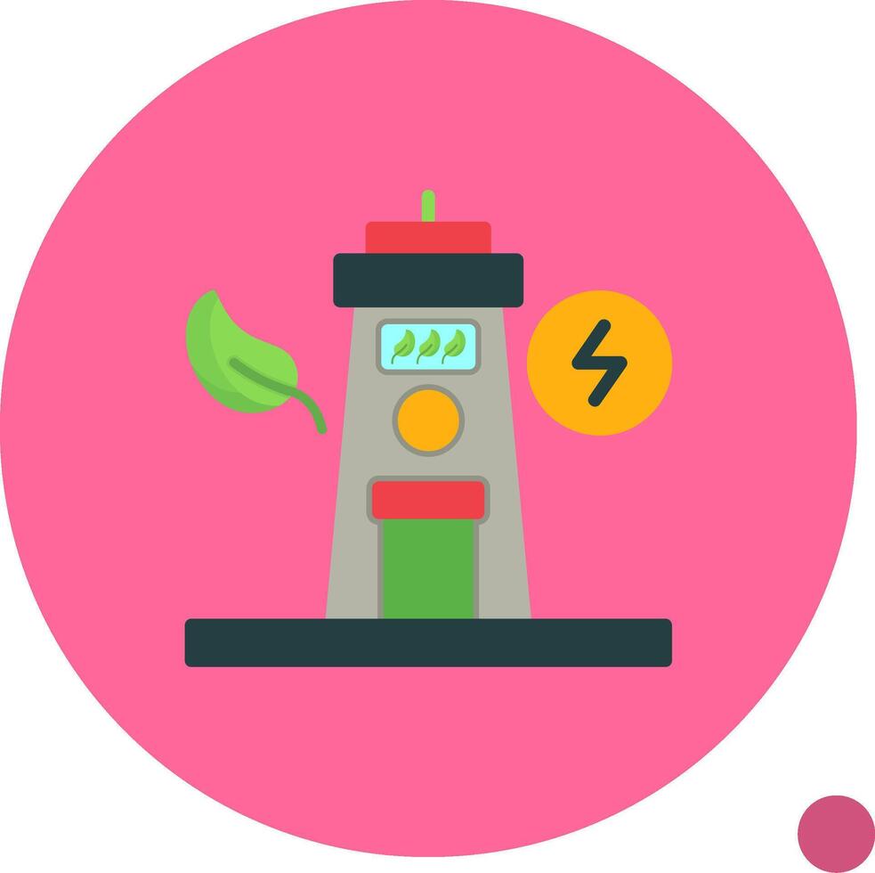 Tidal Power Flat Shadow Icon vector