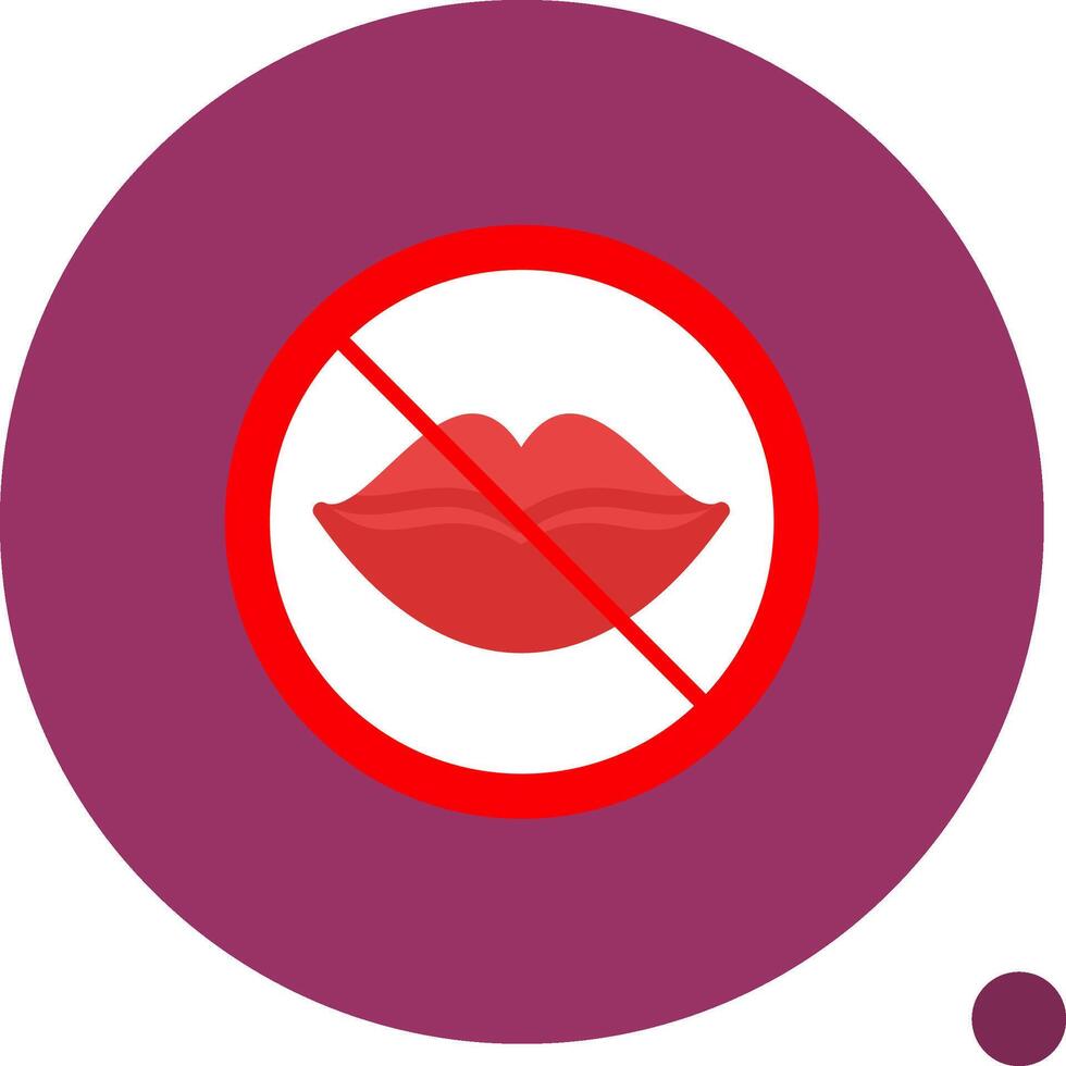 No Speak Flat Shadow Icon vector