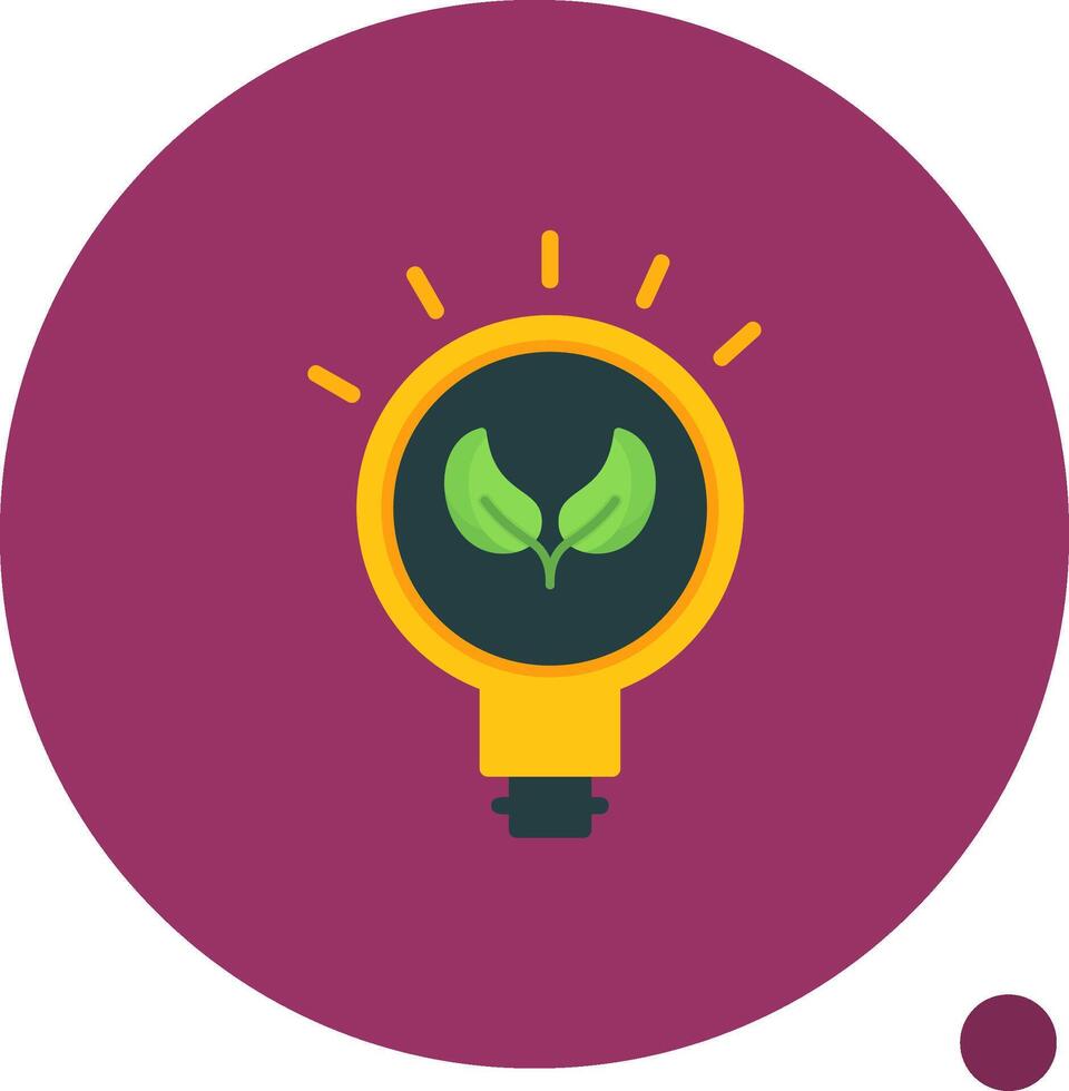Energy Saving Flat Shadow Icon vector