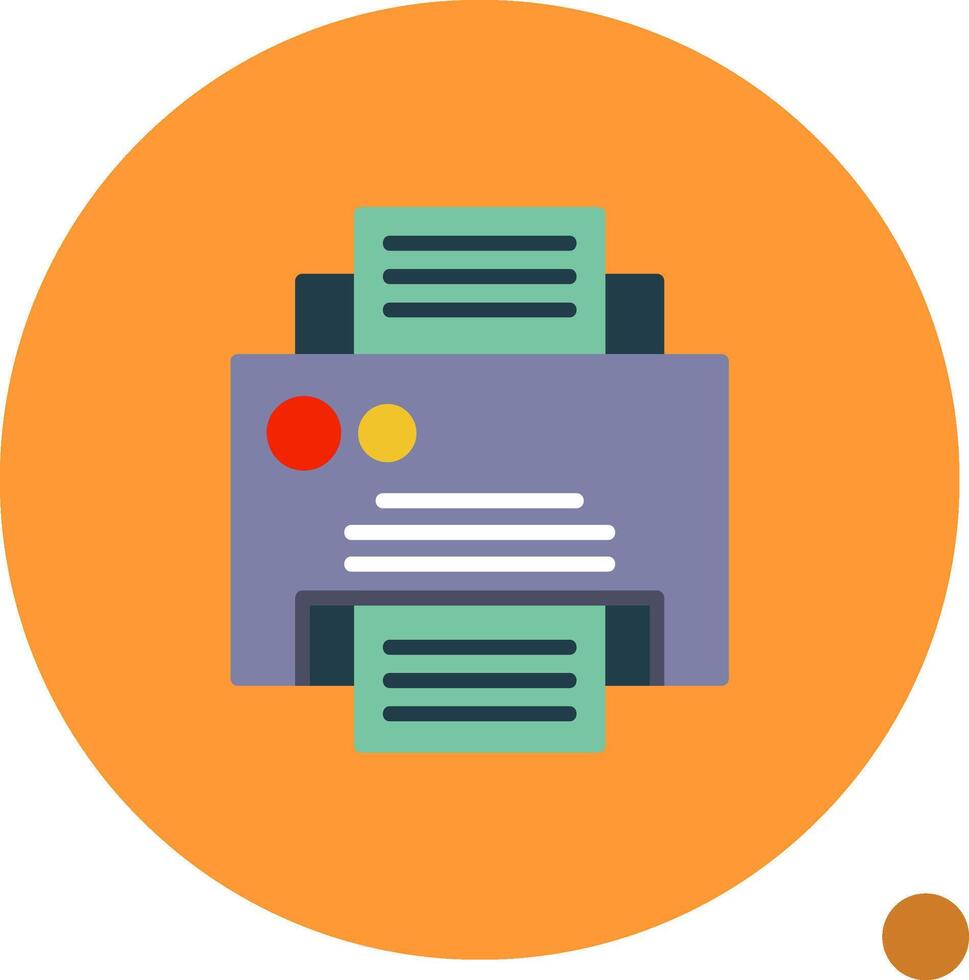 Printer Flat Shadow Icon vector