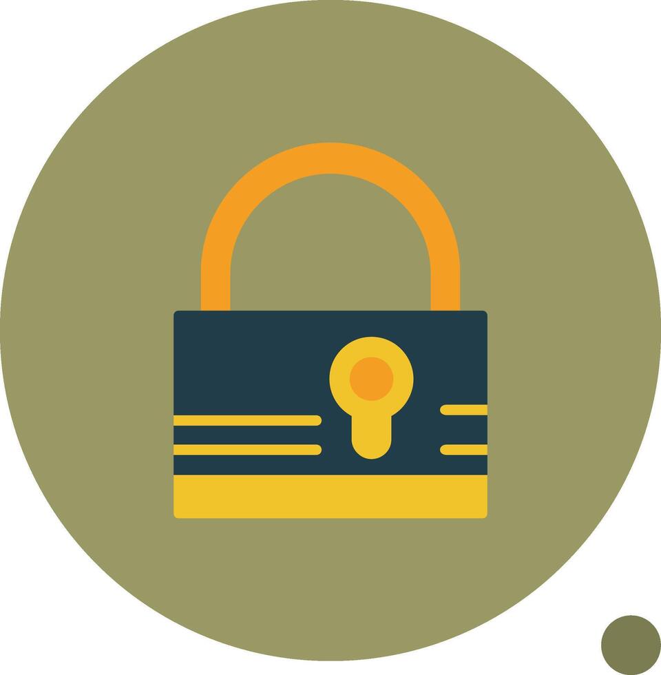 Padlock Flat Shadow Icon vector