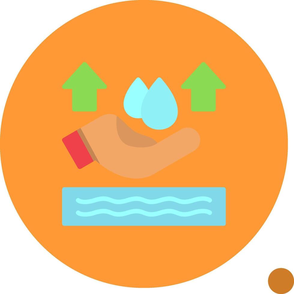Save Water Flat Shadow Icon vector
