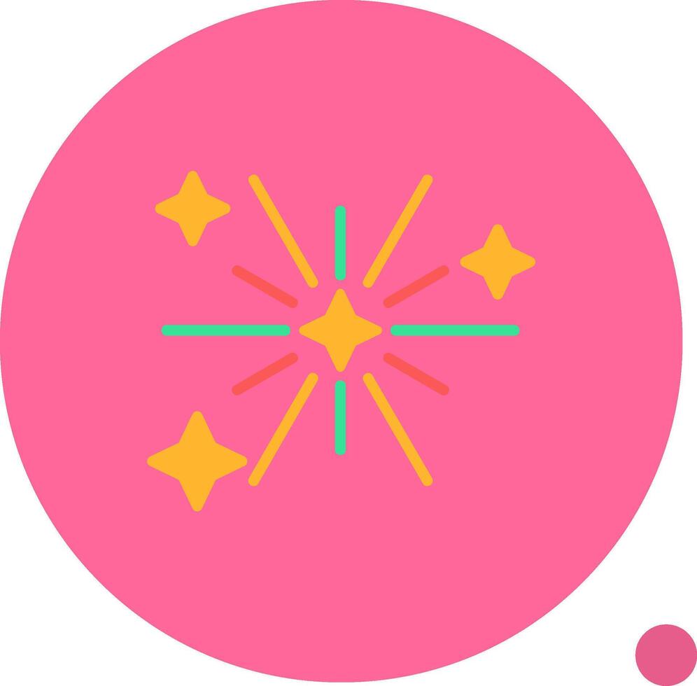 Fireworks Flat Shadow Icon vector