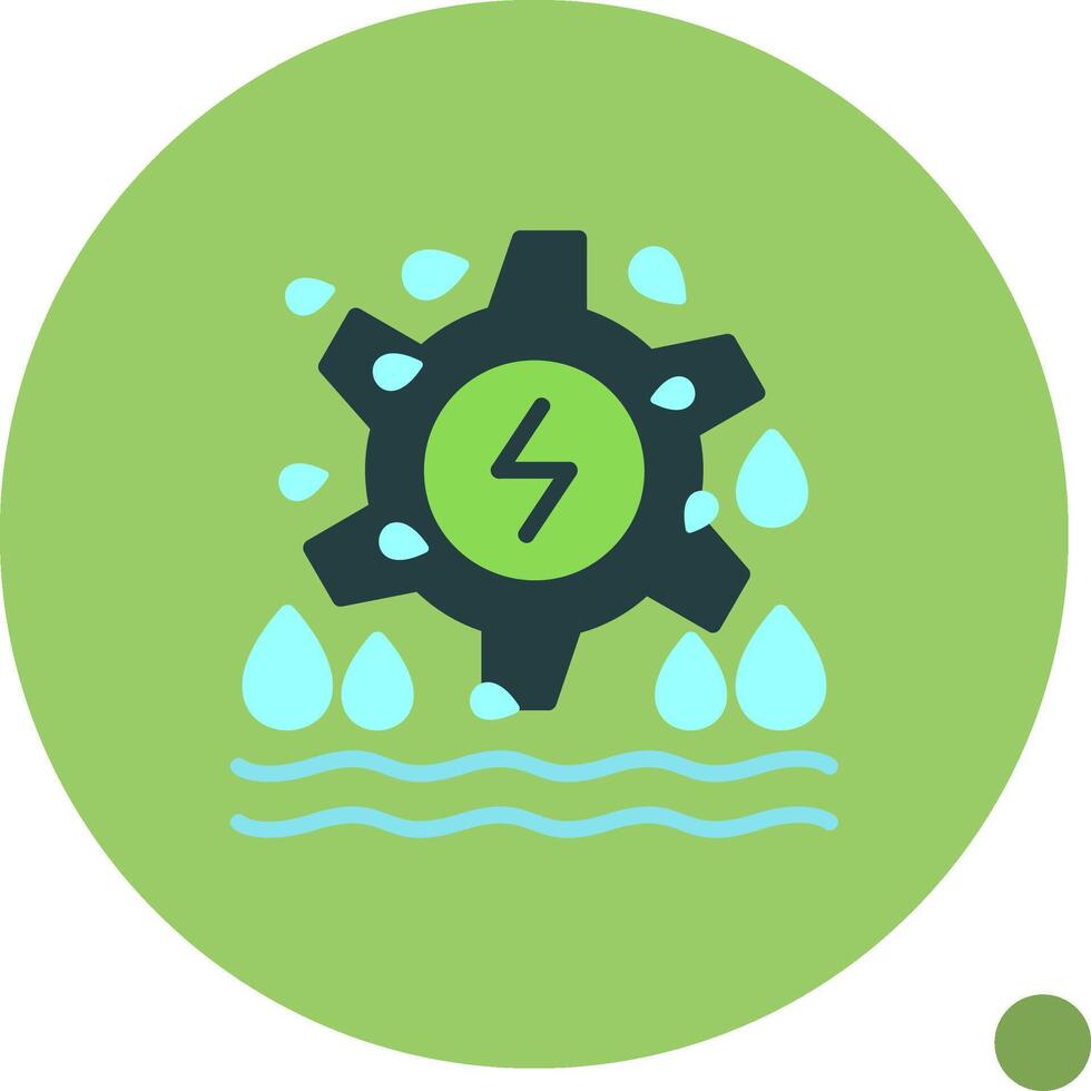 Hydro Power Flat Shadow Icon vector