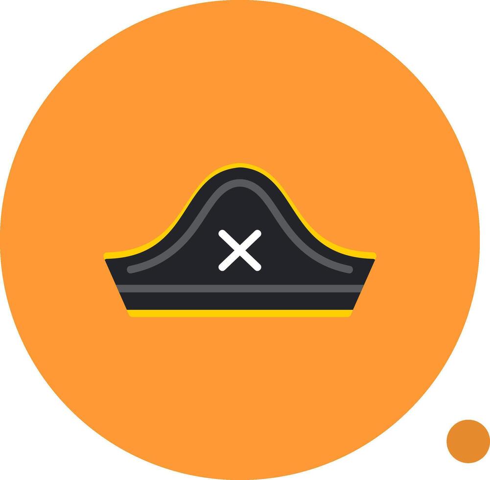 Pirate Hat Flat Shadow Icon vector