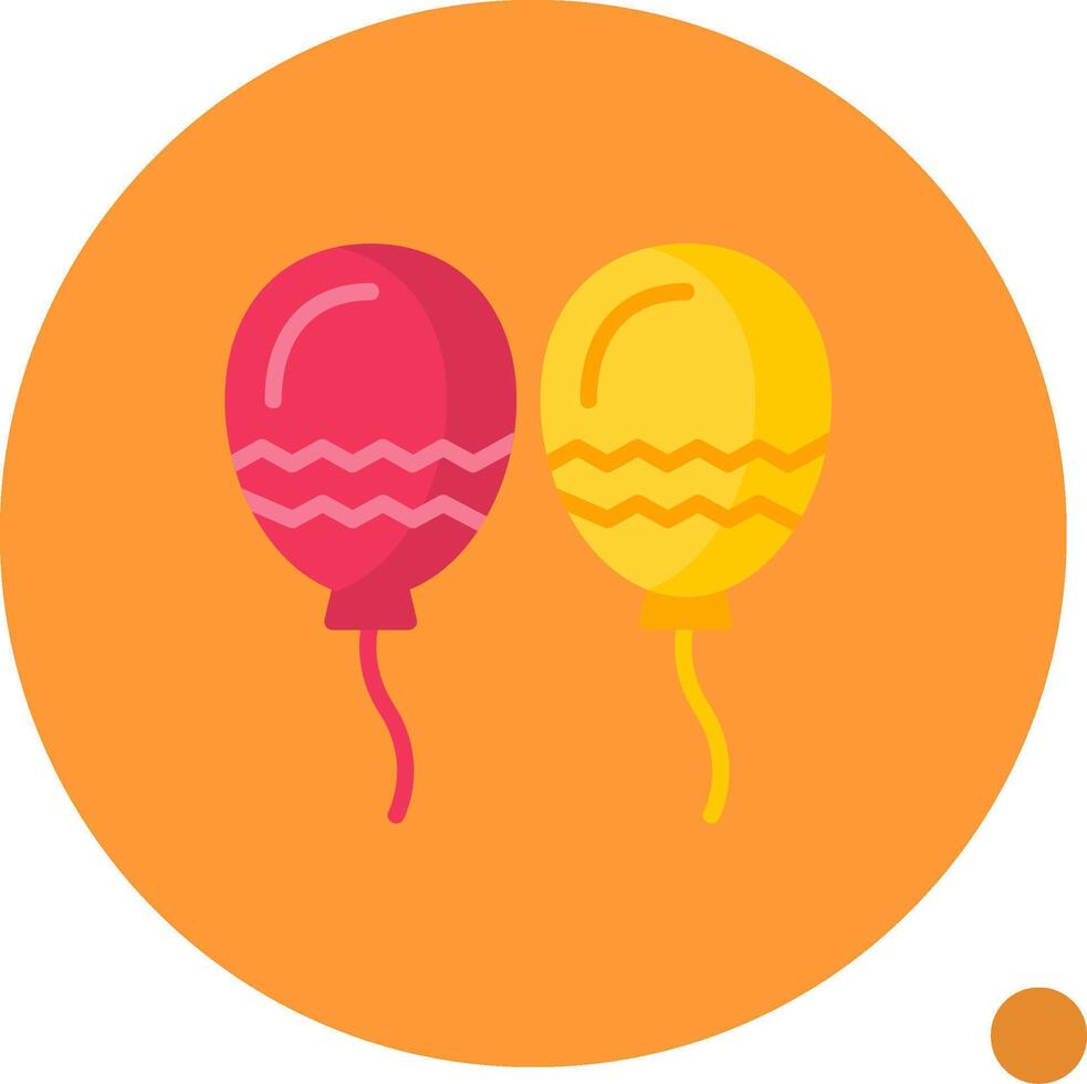 Balloons Flat Shadow Icon vector