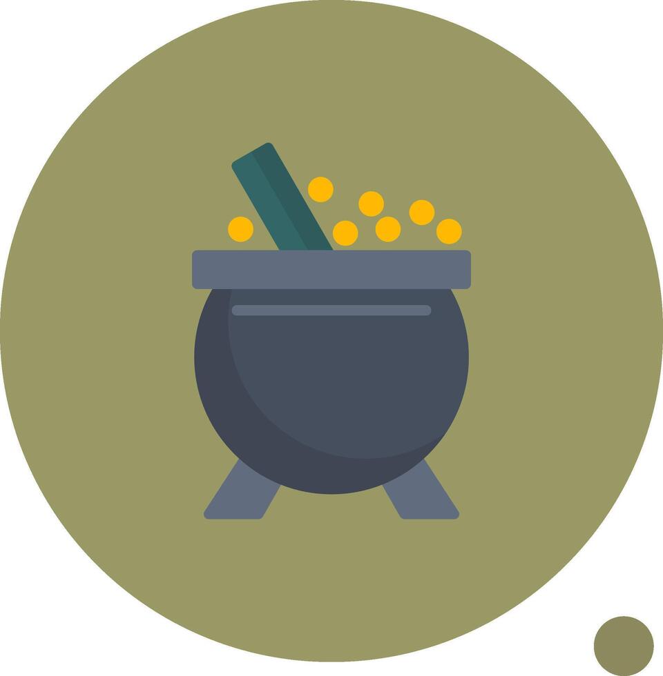 Cauldron Flat Shadow Icon vector