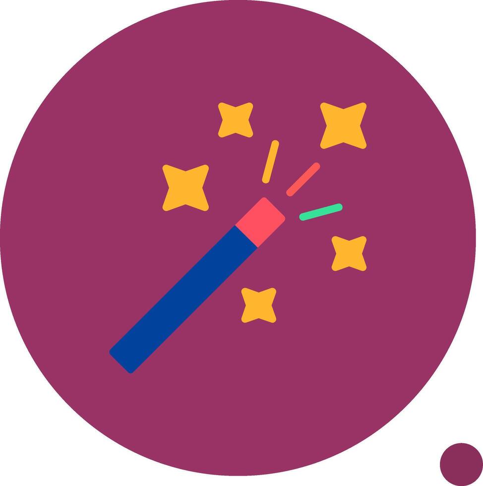 Magic Wand Flat Shadow Icon vector