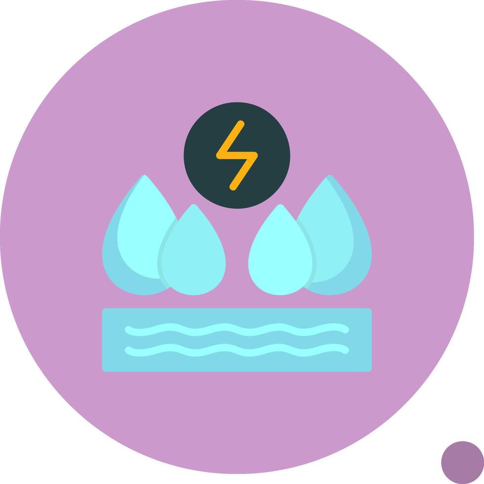 Hydroelectricity Flat Shadow Icon vector