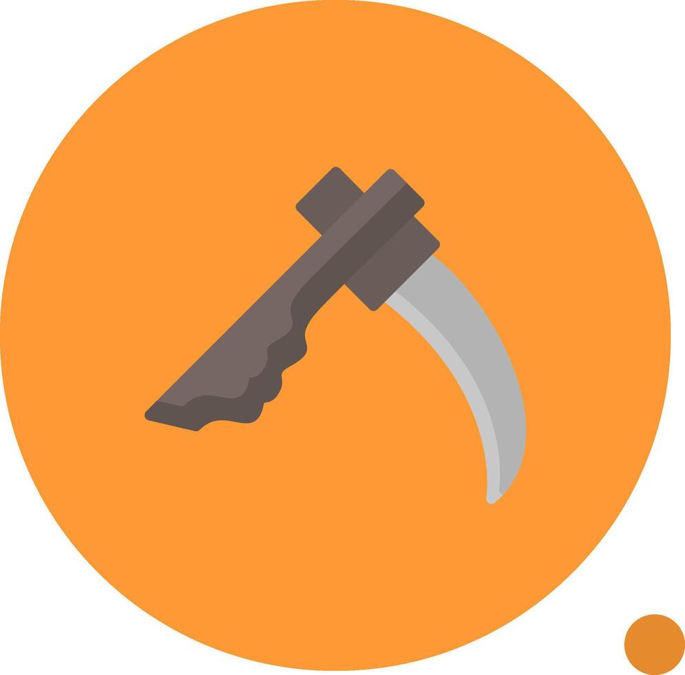 Scythe Flat Shadow Icon vector